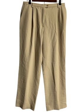 Vintage Mondi Tan Wool Dress Pants - Classic Pleated Trousers Inseam 27” W 14.5”